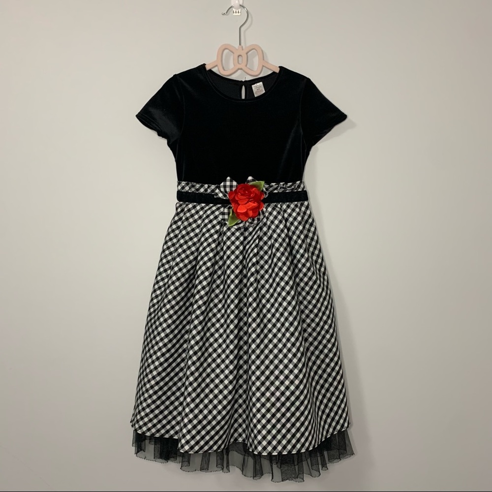 Marc & Maddie Girl’s Holiday Dress Black & Red 6x